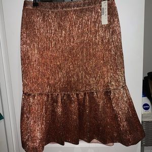 New Jcrew Collection Rose Gold Fluted Skirt